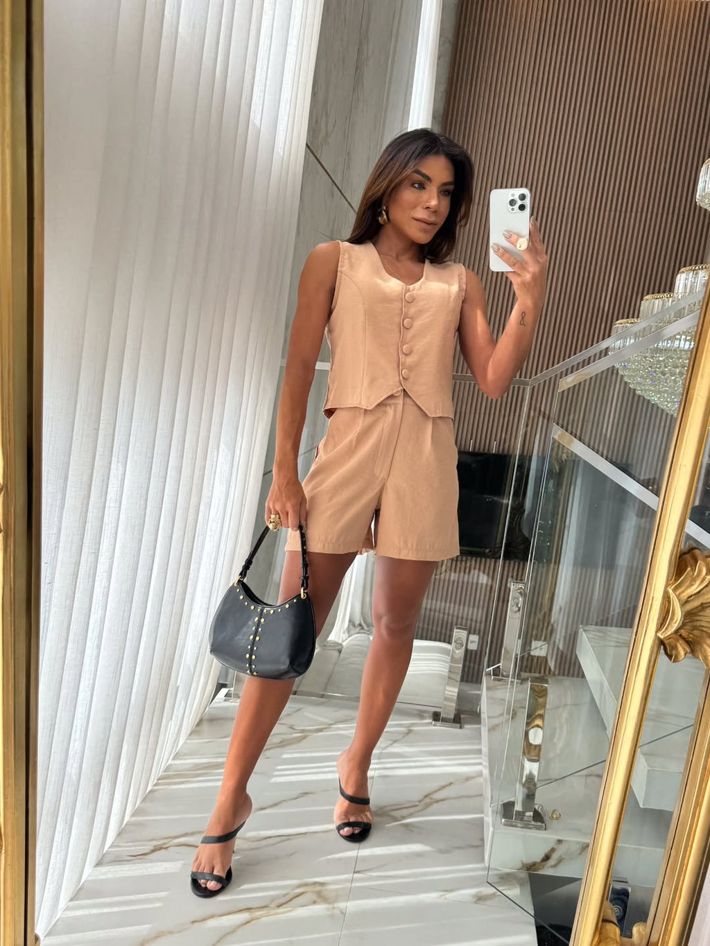 Conjunto Brasileño Sol de Verano - Caramel - chaleco corto sin mangas + short