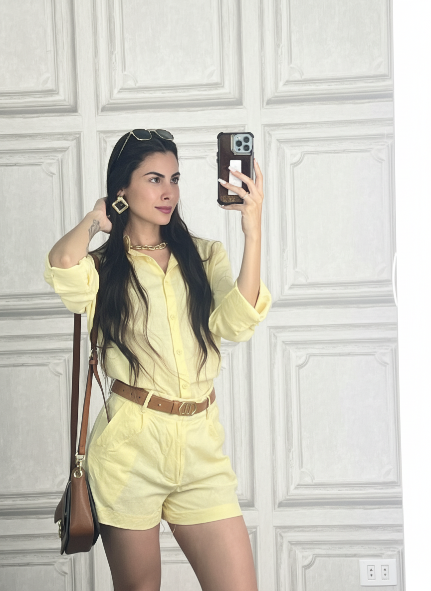 Conjunto de Linho Amarelo 2